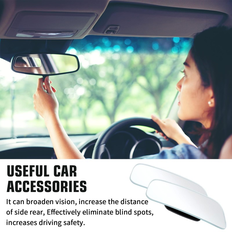 2 Pcs Frameless Blind Spot Mirrors, Universal Rear, Wide Angle