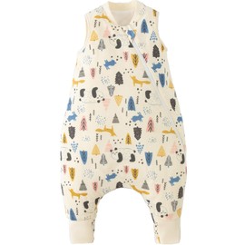 Duomiaomiao Sleeping Bag with Feet, All-Year, 100% Cotton Baby Sleeping Bag, 1.5 Tog, Sleeping Bag with Legs for Boys and Girls