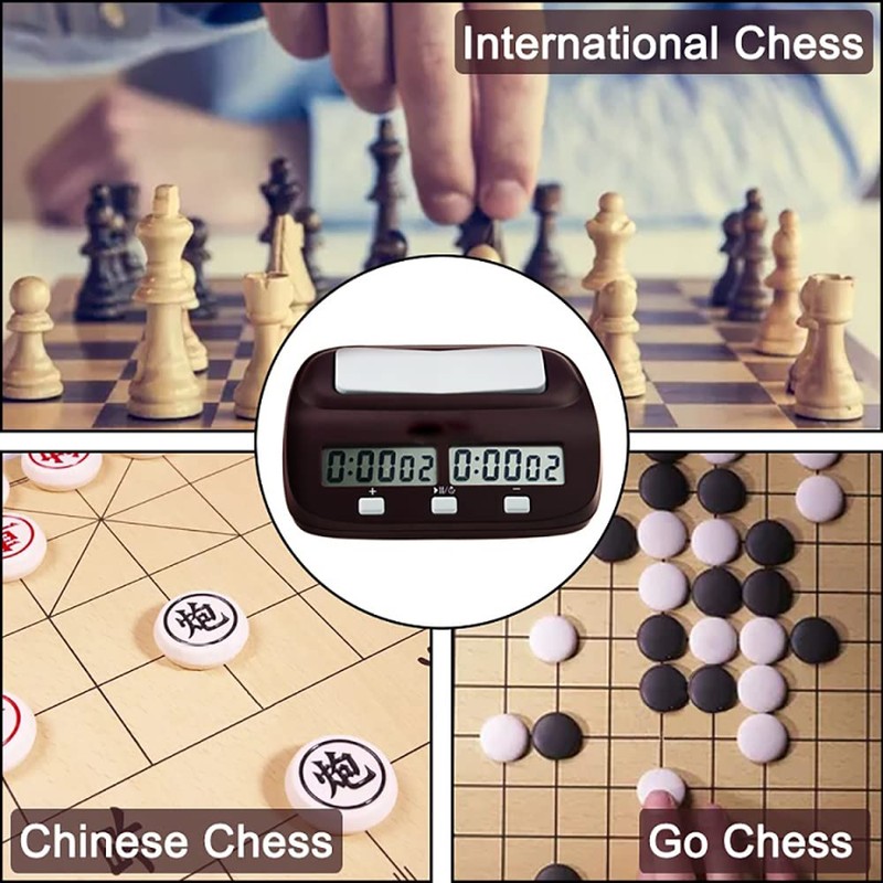 Chess Clock Timer, Electronic Digital Chess Timer with Countdown, 3-in-1