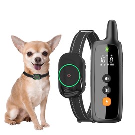 Dog Training Collar, Anti-Barking Collar, Rechargeable Smart Dog Collar, 3 Modes, Adjustable Level, with Remote Control, Suitable for All Types of Dogs