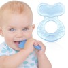 Nuby Silicone Teethe-EEZ Teether with Bristles, Includes Hygienic Case, Blue