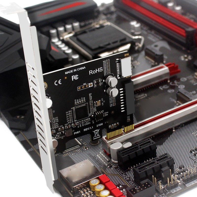 Expansion Card PCIE to USB 19Pin Good Conductivity One Piece