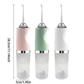 Rechargeable Water Flosser, 1 Box Portable Oral Irrigator with 4 Jet Tips, Waterproof Water Flosser for Home and Travel, New Year & Winter Gift, Christmas Gift, Stocking Fillers - Color: Green, Specification: one-size