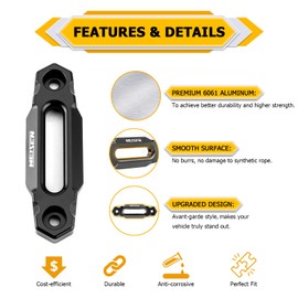 WeiSen ATV 4 7/8" Aluminum Winch Fairlead fit 2000-3500 LBs, Synthetic Rope Hawse Fairlead 124MM for ATV Winches