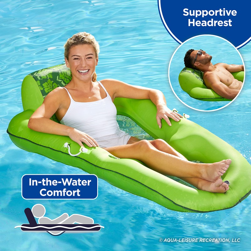 Aqua LEISURE Luxury Water Lounge, X-Large, Inflatable Pool Float with