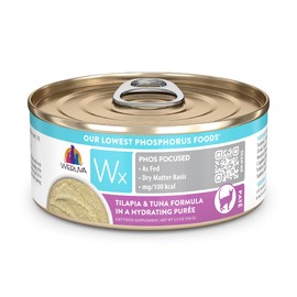 Weruva Wx Phos Focused Tilapia and Tuna Formula in a Hydrating Puree 5.5oz Can, Pack of 8