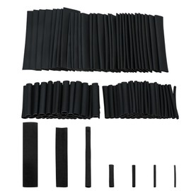 127Pcs Heat Shrink Tubing Kit, 7 Sizes Heat Shrink Sleeving, Durable Shrink Wrap Tubing, Black Insulation Sleeve, Ideal for Electric Insulation, for Different Wire Gauges and Cable Sizes