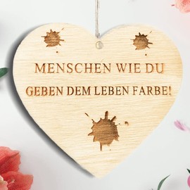 Family Heart People Like You Give the Life Colour! Decorative Sign Heart Sign Wooden Heart Sign 10 x 10 cm Gift for the Family Saying Gift Wooden Gift A Gift for the Family