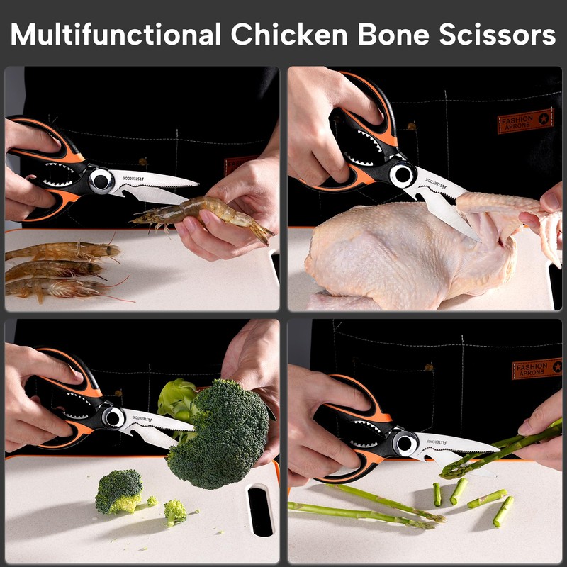 Astercook 2 PCS Kitchen Shears for Food, Heavy Duty Kitchen