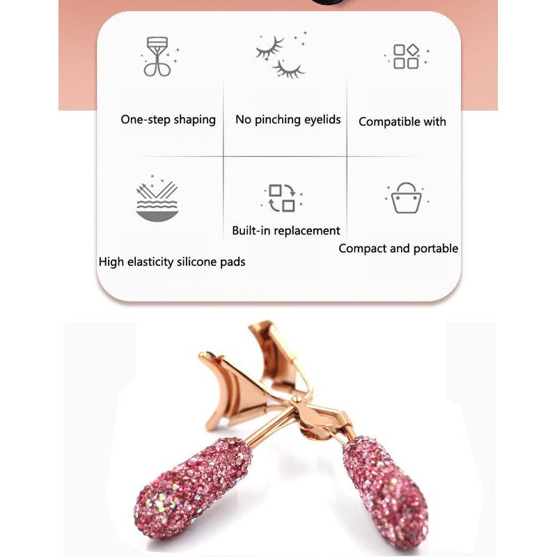 Bestbling Bling Rhinestone Eyelash Curler - Designed for Stunning, Curled
