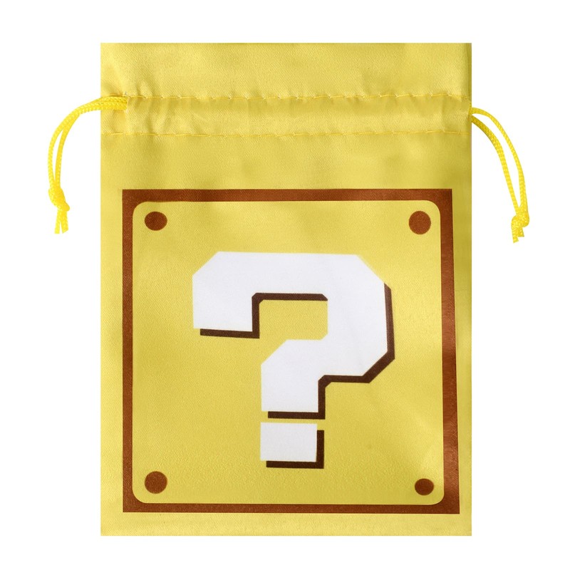 RICHNESS 16pcs Video Game Party Favor Bags Question Mark Drawstring