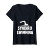 Womens Synchro Swimming Minimalist Sporty Team V-Neck T-Shirt