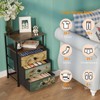 Tohomeor Nightstand with 3 Fabric Drawers Retro End Table with