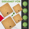 Voak® Trivet Cork Coaster Set | 4 Square Cork Coasters