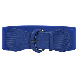 WERFORU Women Stretchy Wide Waist Belt Ladies Fashion Elastic Belts for Dresses Jumpsuit Shirts Blue