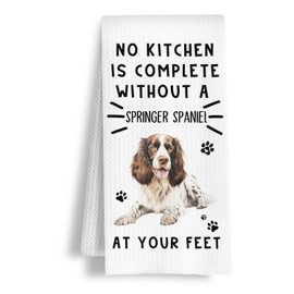 HSIASHENG Funny Springer Spaniel Hand Towels for Kitchen Home Bathroom Decor, A Kitchen is Not Complete Without A Springer Spaniel Dish Towel, Dog Lovers Gift, 16×24 Inch