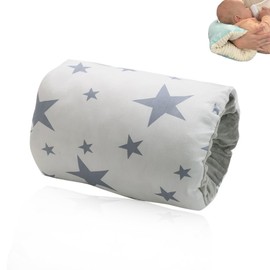 Reiwrom Baby Nursing Arm Breastfeeding Pillow, Baby Feeding Arm Pillow, Cozy Cradle Pillow for Nursing, Comfortable & Adjustable for Newborn, Gray Star