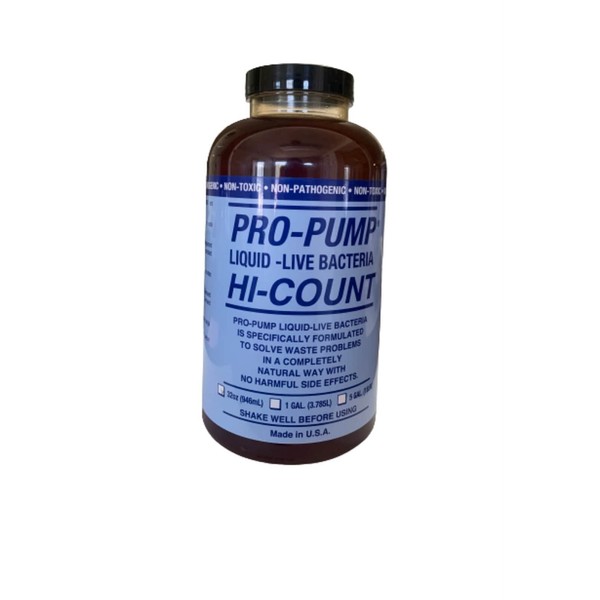 Pro-Pump Septic Saver Hi Count liquid live bacteria. Pro-Pump Septic Tank Treatment-for Any System Holding Tank or Leach Field (1 Quart)
