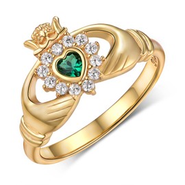 Claddagh Rings for Women 925 Sterling Silver Irish Celtic Comfort Statement Love Loyalty Friendship Claddagh Ring for Wife Girlfriend