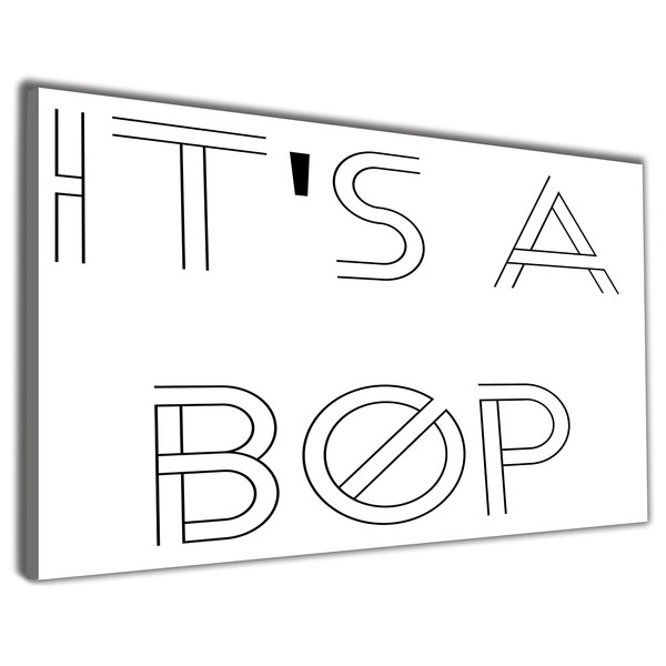 Hippowarehouse It's a bop Printed Canvas 41cmx61cm Wall Art Design