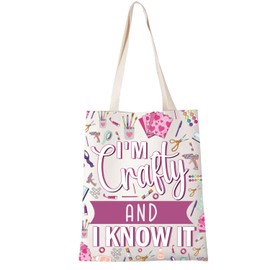 Crafter Tote bag Craft Lover Gift Crafter Mom Gift Craft Artist Gift I Am Crafty And I Know It Sewing Gift Crafter Handbag (I'M Crafty 1uk)