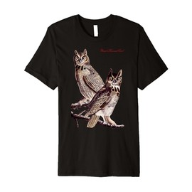 Audubon Great Horned Owl North American Birds Education Premium T-Shirt