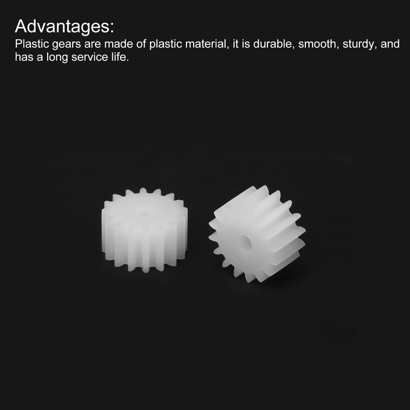 MECCANIXITY 15Pcs Plastic Gears 16 Teeth Plastic Shaft Gears Model