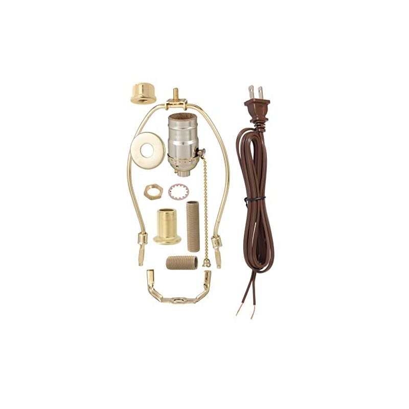 B&P Lamp® Brass Plated Finish Table Lamp Wiring Kit with