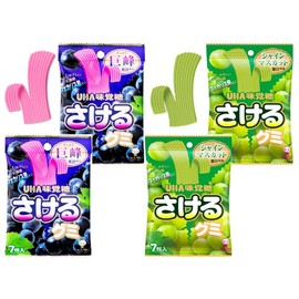 Konbini Japan - Sakeru Japanese Gummy Candy Sweets Snack - Shiny Muscat and Grape Flavors (Pack of 4)