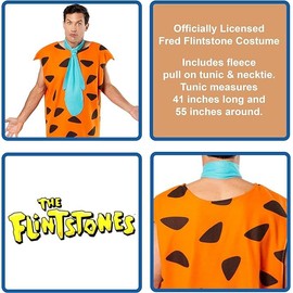 Rubie's 15736XL000 Fred Flintstone Flinstone Adult Fancy Dress, Multicolour, XL