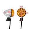 HDBUBALUS Motorcycle Turn Signals Chrome Bullet Front Blinker Indicator Light