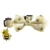 Petiry Charming Cat Collar with Removable Bow Tie,Cute Bee Pattern