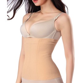 Nebility Women Body Shaper Waist Shapewear Belly Band Tummy Control Postpartum Recovery Cincher Beige