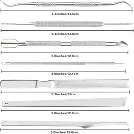 Kit de Herramientas para Uñas Encarnadas, 7PCS Set de Manicura de Acero Inoxidable, Tratamiento de Manicura para Uñas Limpieza Reparación Herramientas