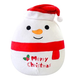 20cm Christmas Snowman Plush Pillow Toys,3D Cute Christmas Stuffed Snowman Pillow Doll Squishy Cotton Plushies Doll,Super Soft Toy Gift for Kids Kids Collection Home Decoration