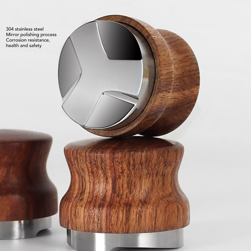 Coffee Distributor Stainless Steel Rosewood Coffee Tamper Leveler for Coffee