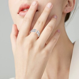 Waysles Anxiety Ring Women's 925 Fidget Anxiety Beads Ring Adjustable Open Rings Fidget Spinner Rings Anti-Stress Anxiety Jewellery for Women 8#, Sterling Silver, No Gemstone