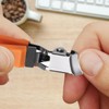 Slanted Nail Clippers for Thick Fingers, Hand and Toenails (Black/Orange)