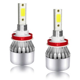 Haimeirui 2PCS H11/H9/ H8 LED Lights for Car, 3000K 3800LM Super Bright Waterproof High and Low Beam Bulb, C6 LED Fog Light Headlight Replacement Bulb, Automotive Plug & Play Bulb Lighting (Yellow)
