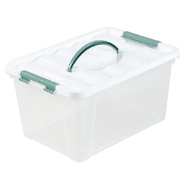 Hayixia 1-Pack 14 Quart Clear Plastic Storage Latching Box, Plastic Storage Bin with Handle