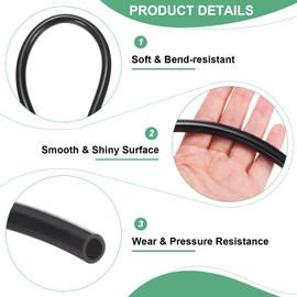 M METERXITY Tubing Carburetor Fuel Vent Line, 7mm(0.28") ID 10mm(0.39") OD 1m(3') Long Polyurethane Gas Oil Tube for ATV/Go Kart/Dirt Bike, Universal Petrol Pipe Replacement [Black]