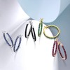 Santuzza 925 Sterling Silver Huggie Hoop Earrings 2.08 CT Green