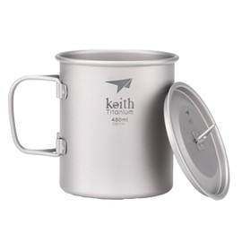 Keith titanium cup with pliable handle and lid Ti3204