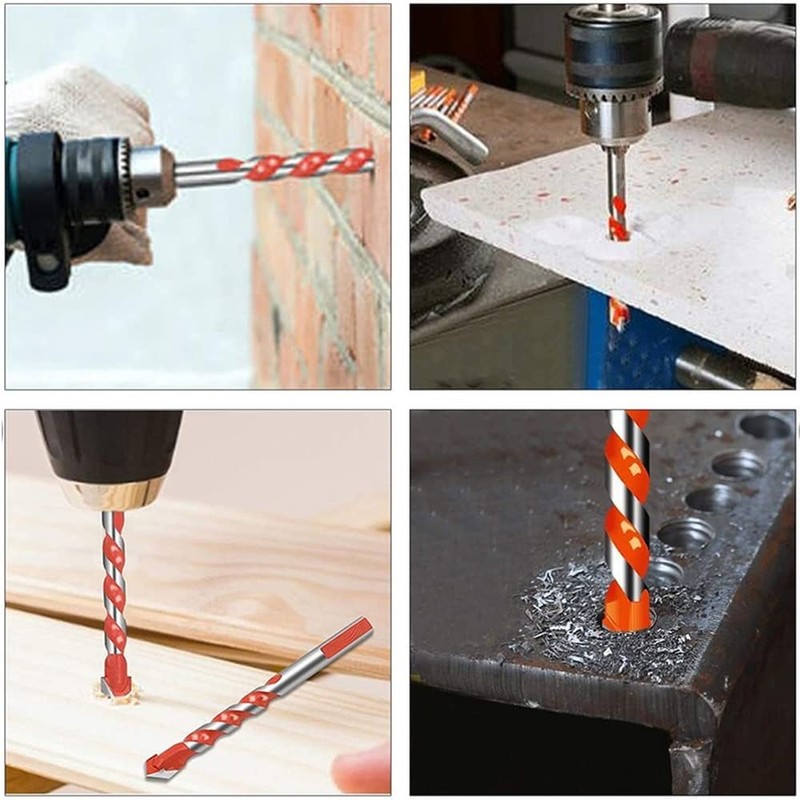 7Pcs Multifunctional Drill Bits Set, Masonry bit bit with Tungsten