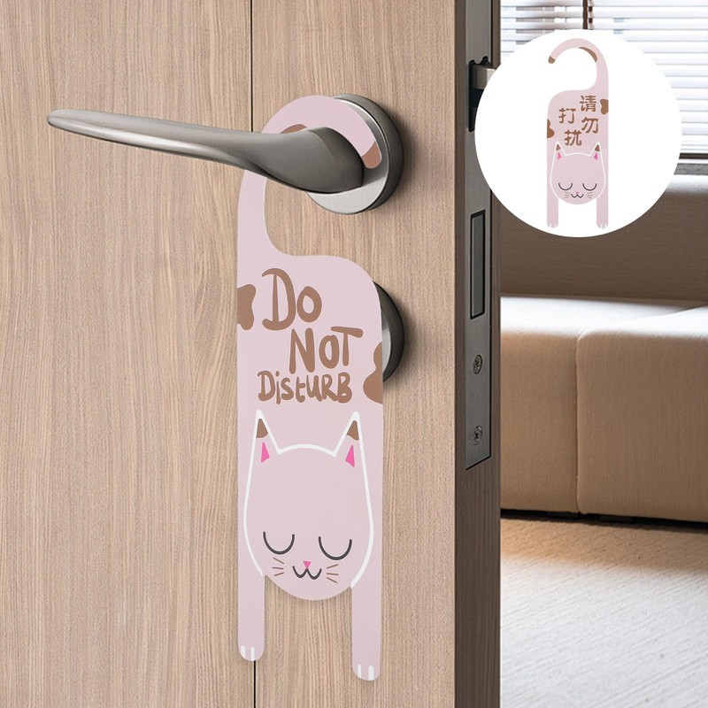 TEHAUX Cat Design Double Sided Welcome Please Knock Do Not