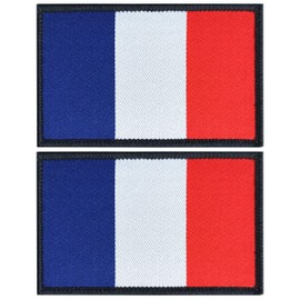 QQSD France Flag Patch French Tactical Patch - Hook and Loop Fastener, 2 Pack
