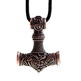 LANGHONG Norse Viking Necklace, Antique Copper Thor Hammer Mjolnir Necklace For Men, Gift For Men