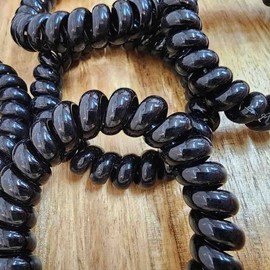 대형 전화선 스프링 머리끈 10개 (WFFJQ4B) Large Telephone Line Spring Hair Ties Pack of 10 (WFFJQ4B)
