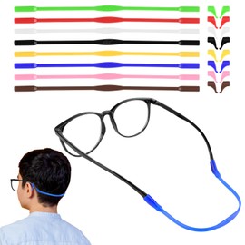 Amaxiu 8 Pack Kids Eyeglasses Straps with 8 Pair Ear Grip Hooks， Silicone Anti Slip Sunglasses Holder Elastic Eyewear Retainer Glasses Band Holder Eyeglass String Strap for Sports Kids(B)