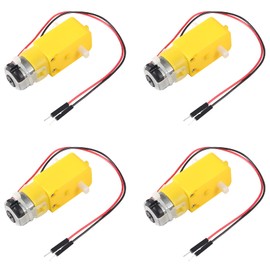 Dealikee 4 pcs TT Motor DC Gearbox Motor Dual Shaft 200RPM DC 3-6V Gear Motor for Arduino DIY Smart Car Robot